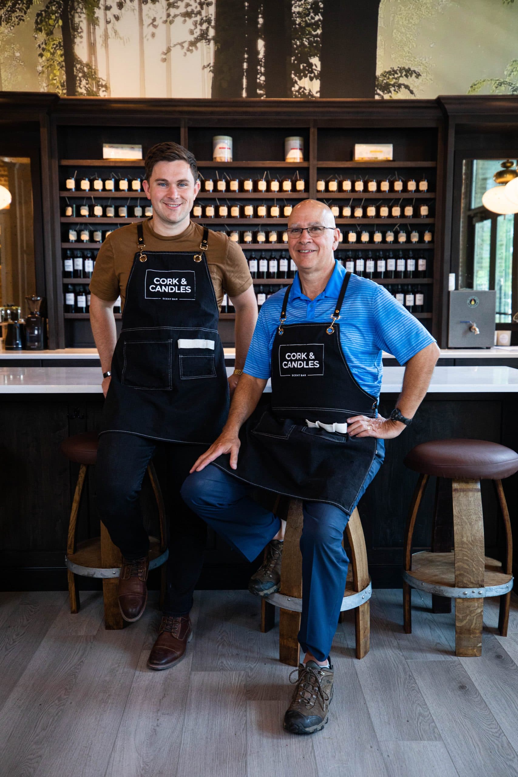 David and Kenny Straub, founders of Cork & Candles